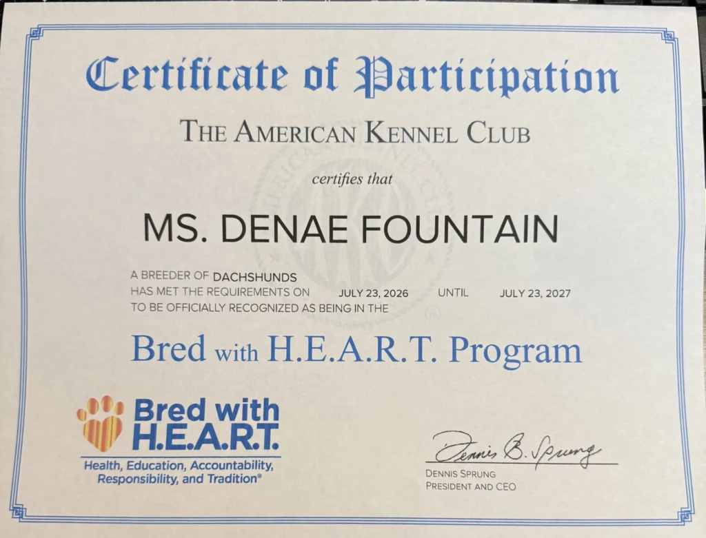 Bred with H.E.A.R.T. Certification